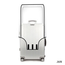 (26 Inches, Black) Transparent PVC Luggage Cover Multipurpose Suitcase Protector for Women Men