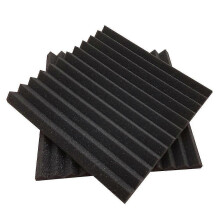 12 Pieces Sound Absorbing Foam Boards with Triangular Grooves for Sound Insulation and Noise Reduction