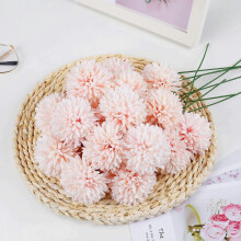 10 Pcs Silk Chrysanthemum Ball and Hydrangea Artificial Flower Bouquets for Wedding, Bridesmaid, Home Decor and DIY Craf