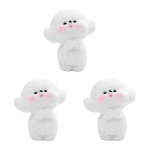 3 schattige, zachte fleece hondenfiguurtjes voor autodashboarddecoratie, auto-interieuraccessoire voor vrouwen