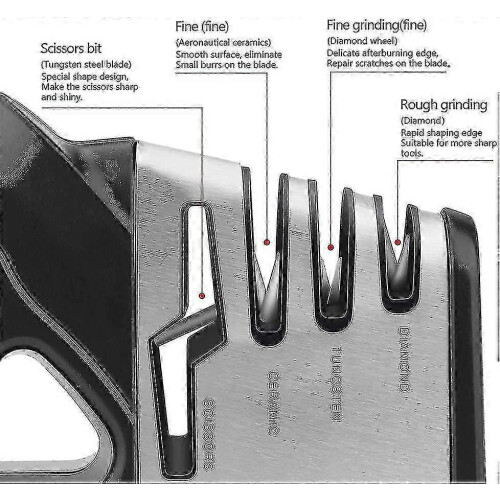 4-in-1 Kitchen Knife and Scissor Sharpener, Professional Handheld Sharpening Tool for Home Use 2