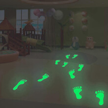 Autocollants phosphorescents en forme d'empreintes de pas pour sols lisses et carrelages, stickers décoratifs colorés pour la