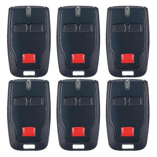 6 Pcs 2 Channel Gate Opener Remote Control, 433MHz Transmitter, Compact Replacement Remote for Garage and Gate Access