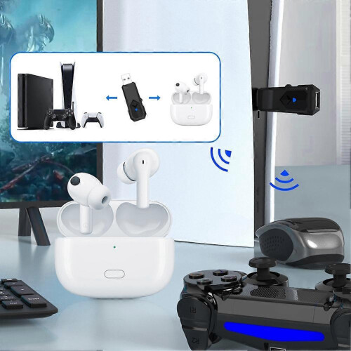 Convertitore USB wireless per PS5, PS4, PS3 e Switch OLED, adattatore gamepad Bluetooth per controller di gioco cablati 2