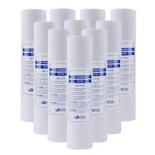 10 Pack Universal PP Cotton Water Filter Cartridges 1 Micron Sediment Replacement for Home Water Purification