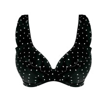 (32FF, Black) Freya Womens/Ladies Cove Diamond Tile Print Low Plunge Bikini Top
