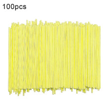 100 Pcs Disposable Plastic Stirring Straws, Flat Mouth Drinking Straws for Restaurants and DIY Crafts