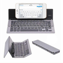 Draagbaar mini draadloos Bluetooth opvouwbaar toetsenbord, opvouwbaar en oplaadbaar toetsenbord van aluminiumlegering voor op