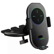 15W Qi draadloze snellader autotelefoonhouder, cd-sleuf en ventilatieroosterhouder met magnetische slimme sensor