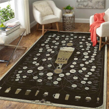 3D-geprinte honkbalmat van flanel, antislip en zachte vloermat voor binnen, geschikt voor woonkamer, slaapkamer en hal.