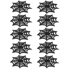 Schwarze Filz-Tischsets mit Spinnennetz-Motiv, rutschfeste Tischschoner, 10er-Set für die Esszimmerdekoration