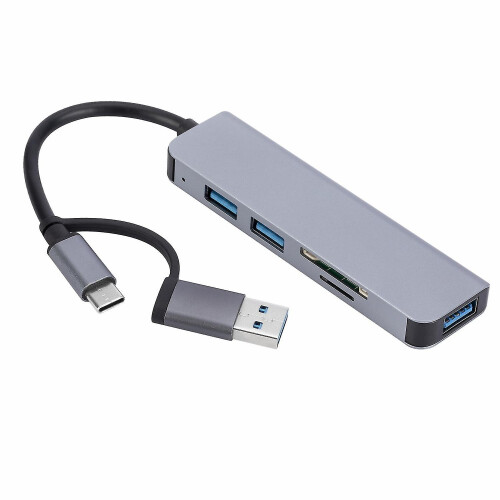 Προσαρμογέας σταθμού σύνδεσης USB 5 σε 1 και USB C σε USB, διανομέας πολλαπλών