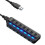 Διαχωριστής Hub USB 3.0 7 θυρών, επέκταση 1 έως 7 με ξεχωριστούς διακόπτες τροφ 1
