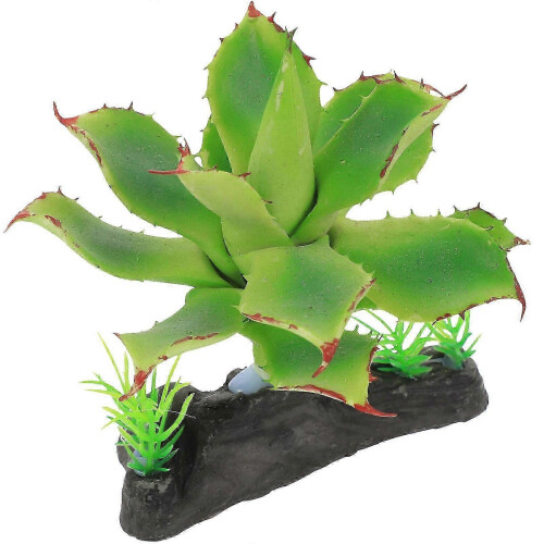 Piante artificiali verdi per acquario, set decorativo in plastica realistico, 2 pezzi