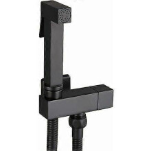 Toilet Flush Kit Black Stainless Steel Handheld and Wall Mounted Bidet Sprayer Set for Personal Hygiene with G1/2 Connec