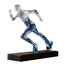 Scultura motivazionale raffigurante un corridore, regalo ideale per gli atleti, opera d'arte decorativa compatta per la casa