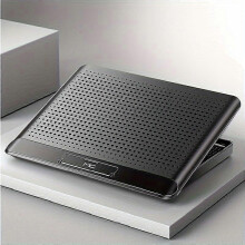 Laptopkoelpad van aluminiumlegering met 2 USB-poorten, verstelbare standaard, geschikt voor laptops van 12-17 inch, stille ga