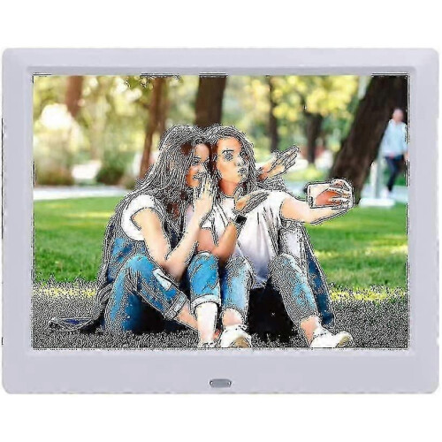 Ηλεκτρονική ψηφιακή κορνίζα φωτογραφιών HD 10,1 ιντσών, λευκή, με τροφοδ