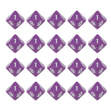 20 dados poliédricos morados de 10 caras, de plástico duradero, numerados D10 para el aprendizaje educativo, la enseñanza y e