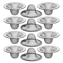 12PCS 2.125Inch Top / 1Inch Basket- Mesh Sink Drain Strainer Hair Catcher for Bathroom Sink, Utility, Slop, Laundry, RV