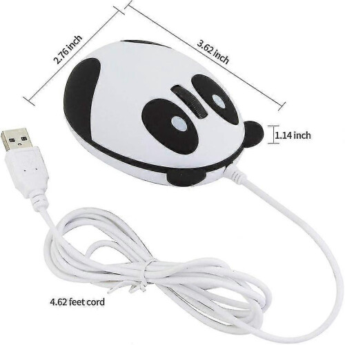 Cute Panda Wired Mouse Cartoon Portable Mini Travel Office Computer Mouse with Quiet Clicks 1