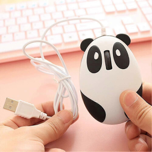 Cute Panda Wired Mouse Cartoon Portable Mini Travel Office Computer Mouse with Quiet Clicks 2