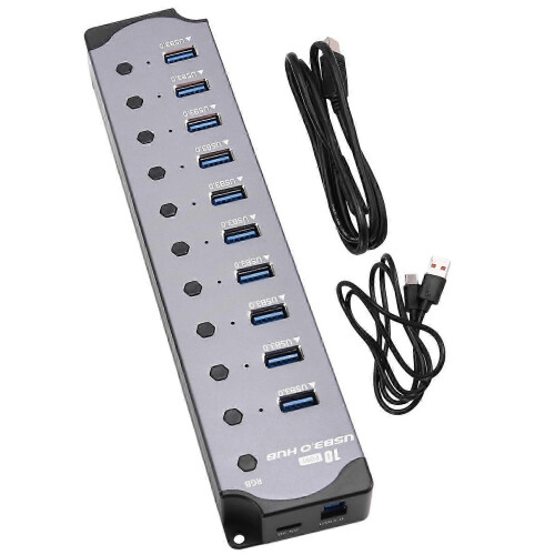 Διανομέας USB 10 θυρών με προσαρμογέα USB 10 σε 1 και διαχωριστή για φορητό υ 1