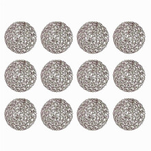 Round Paper Fiber Woven Place Mats Decorative Braided Natural Mat Holidays Parties Decor 15 inch Set Of 12 (Coffe)