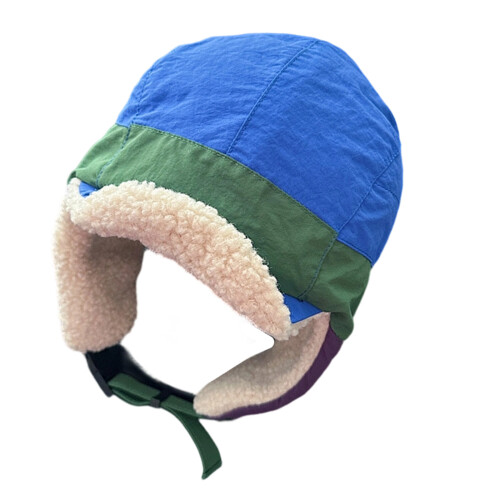Padded Trapper Hat Adjustable Strap Winter Warm Hat For-Blue