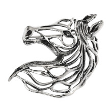 Modernistische paardenvorm broche legering badge pin mode-Zilver