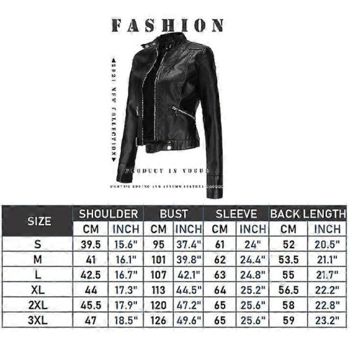 (S, Brown) Women's Short Leather Jacket Spring Autumn Standing Collar Women's Leather Jacket 1