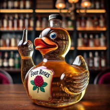 (Duck A) 300ml whiskey decanter bald eagle, dachshund, owl, shaped bottle, eagle shaped