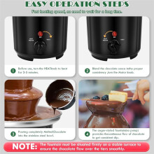 Trelagers Chokladfontänmaskin Electirc Chokladfondue Set Avtagbar Nostalgia Smältande US-Kontakt
