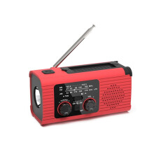 Luces de Emergencia LED Portátiles de 2000 MAh con Radio SOS para Acampar Al Aire Libre, Carga Solar, Radio FM, Lámparas Portátiles Rojas