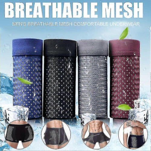 Men Bamboo Boxer Briefs, Compression Stretch Microfiber, UV Protecting Quick Dry Thermo Comfort Silky Smooth 1