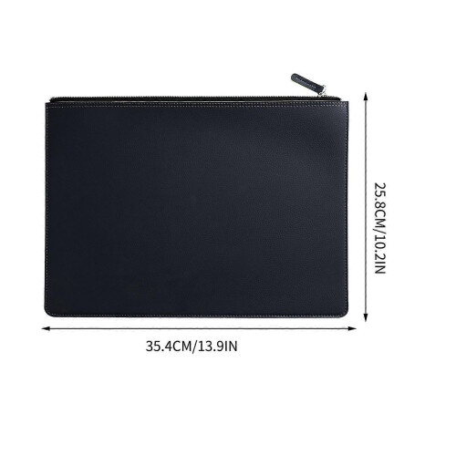 Leather Document Bag, Waterproof Lychee Texture Briefcase, For Men And Women, Documents Storage 1
