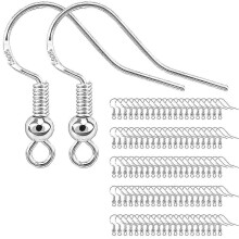 Ohrhaken aus 925er Sterlingsilber, 100-teiliges Schmuckherstellungsset, hypoallergen