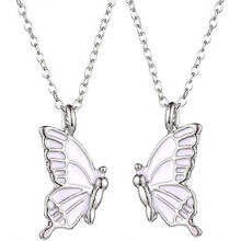 Schmetterlings-Halskette aus Zinklegierung, hypoallergen, Anhänger, Choker-Kette 45 cm, perfektes Geschenk für Damen