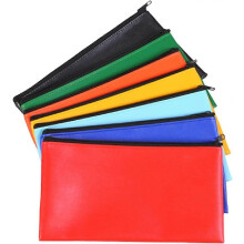 Bankeinzahlungs-Geldbeutel-Set, 14-teilig, 7 Farben, mit Reißverschluss, 11 x 6,3 Zoll, wasserdicht