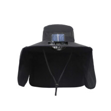 Kühlende Mütze mit Solarventilator, Nylon, 3 einstellbare Windgeschwindigkeiten, solarbetrieben, für Klettern und Outdoor-Reisen
