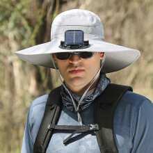 Chapeau-ventilateur à large visière, solaire ou filaire, maille respirante, protection UV, évacuation de l'humidité pour activités extérieures