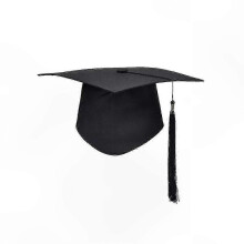 Afstudeerpet met kwastje, zwart polyester, verstelbare hoofdomtrek voor middelbare school, bachelor, master en doctoraat diploma-uitreikingen