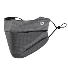 Mascarilla facial transpirable protección solar UV, poliéster seda helada lavable, correas ajustables para deportes al aire libre ciclismo