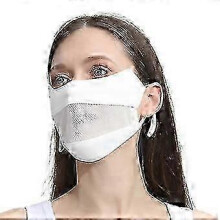 Mascarilla facial de media cara, seda helada transpirable, protección solar UV, para deportes al aire libre mujeres