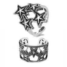 Verstellbare offene Sternringe, nickelfreie und bleifreie Legierung, Gothic-Punk-Hip-Hop-Stil, für den Alltag, Halloween und Weihnachten