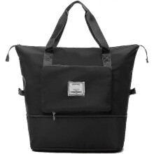 Travel Bag Portable Foldable Waterproof Oxford Fabric with Dry Wet Separation Expandable Bottom for Weekend Travel Gym Sports Shopping