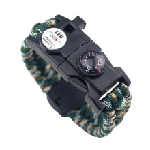 Paracord overlevingsarmband, 5-in-1 overlevingstool nylon met kompas thermometer, voor kamperen wandelen jagen vissen buitenactiviteiten
