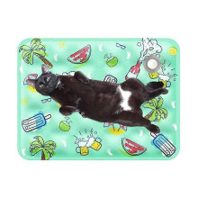 (M, GRAY) Summer Pet Cooling Mat Breathable Ice Blanket for Dogs Cats, Portable Ice Silk Pads