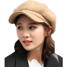 Gorros de estilo Newsboy para mujer, boina de fieltro macizo de ala ancha, cálida para invierno, talla única 56-58 cm.