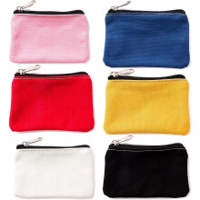 6 Pack Canvas Zipper Bags, Mini 5.1x3.1 Inch Small Cosmetic Organizer Storage Pouch, Multiple Colors